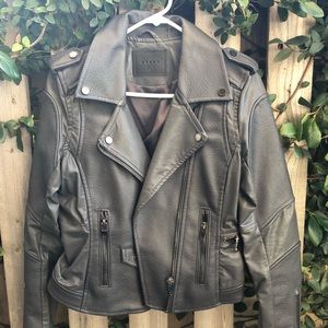 Blank NYC charcoal faux leather jacket